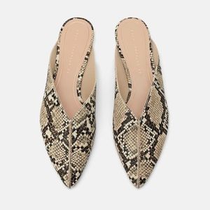 Zara snakeskin flats - never worn